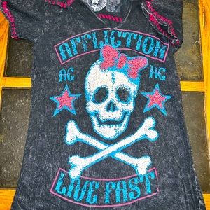 Affliction shirts size M with rhinestone detail